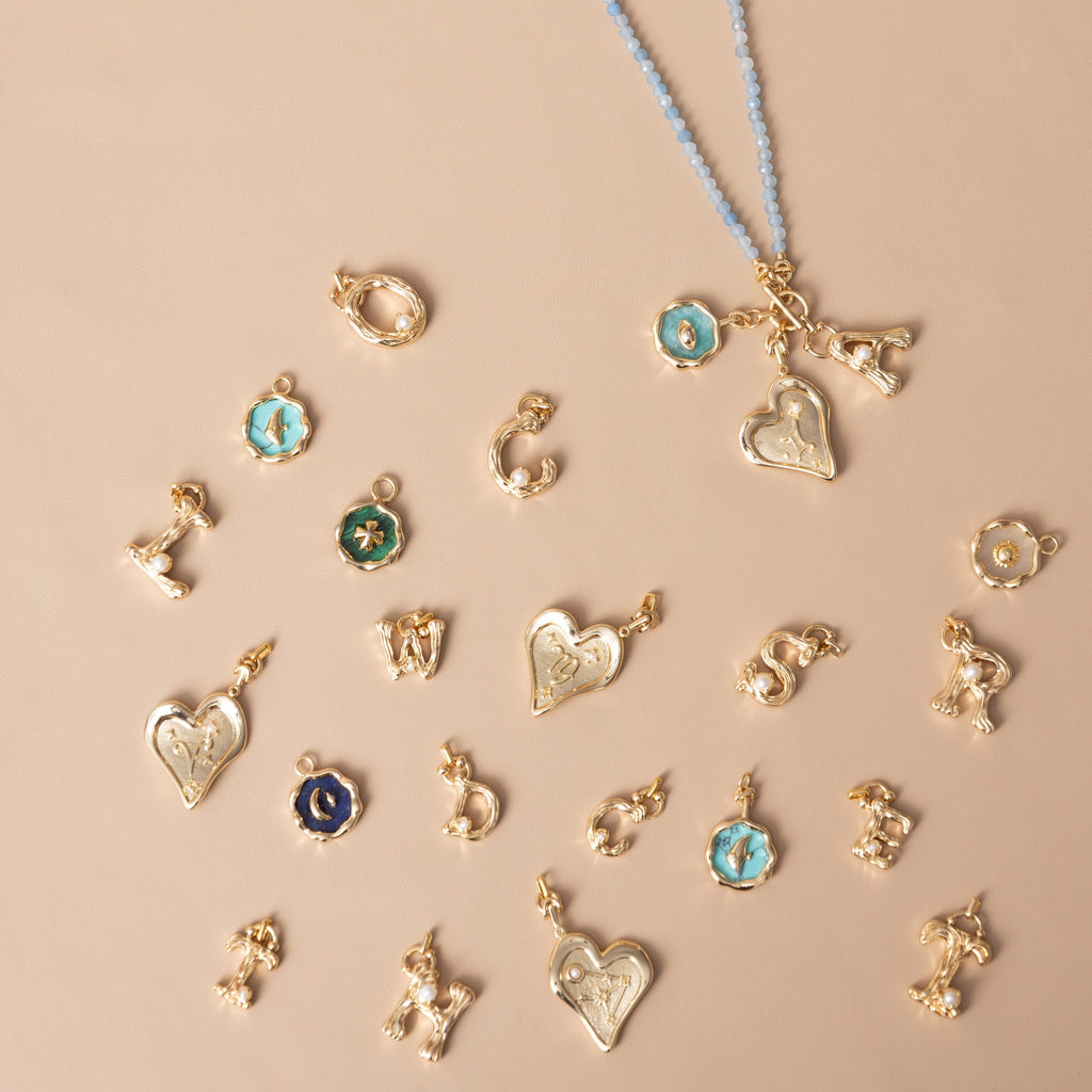 CHARM ALPHABET AND PEARL "X"(SMALL SIZE)