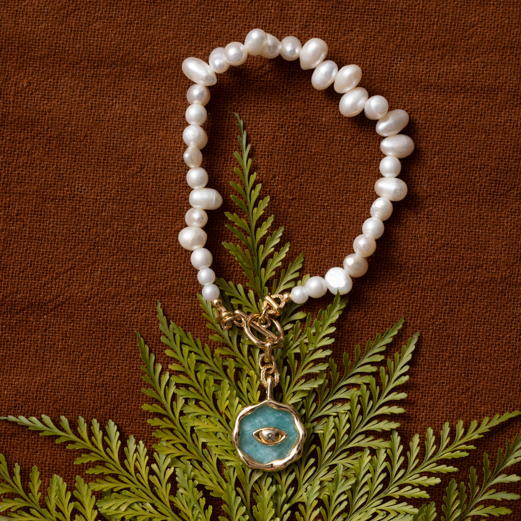 WHITE PEARL WAVE BRACELET