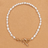 WHITE PEARL SERENE CURVE  BRACELET