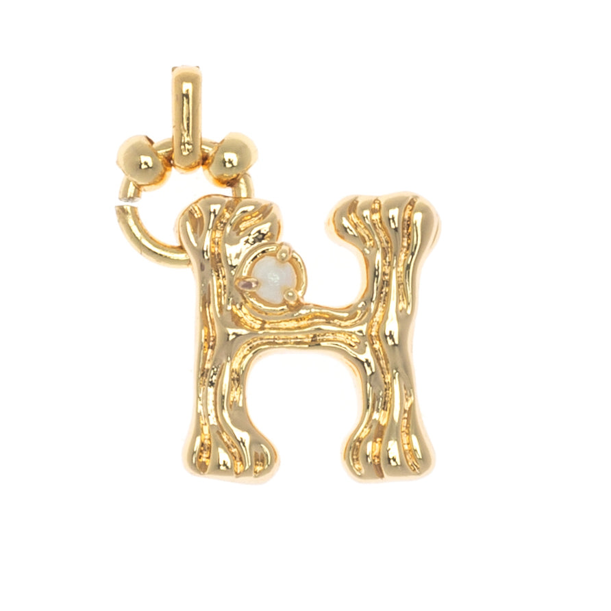 CHARM ALPHABET AND PEARL "H"(SMALL SIZE)