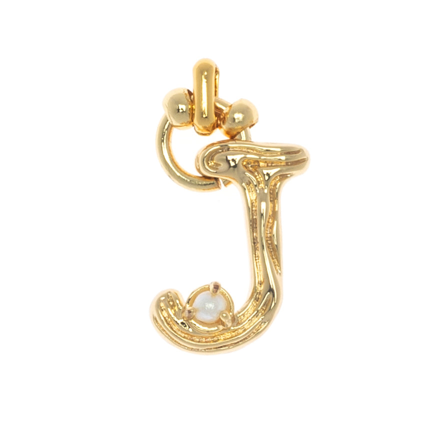 CHARM ALPHABET AND PEARL "J"(SMALL SIZE)