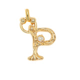 CHARM ALPHABET AND PEARL "P"(SMALL SIZE)