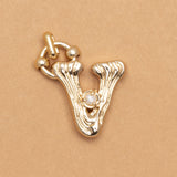 CHARM ALPHABET AND PEARL "V"(SMALL SIZE)