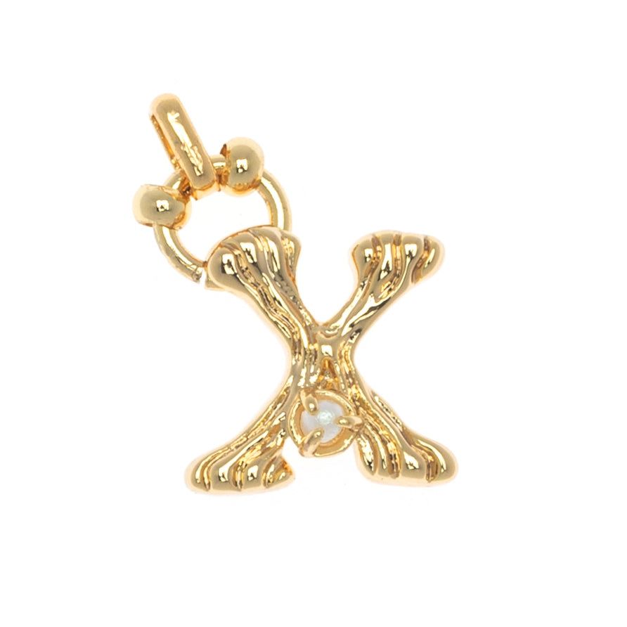 CHARM ALPHABET AND PEARL "X"(SMALL SIZE)