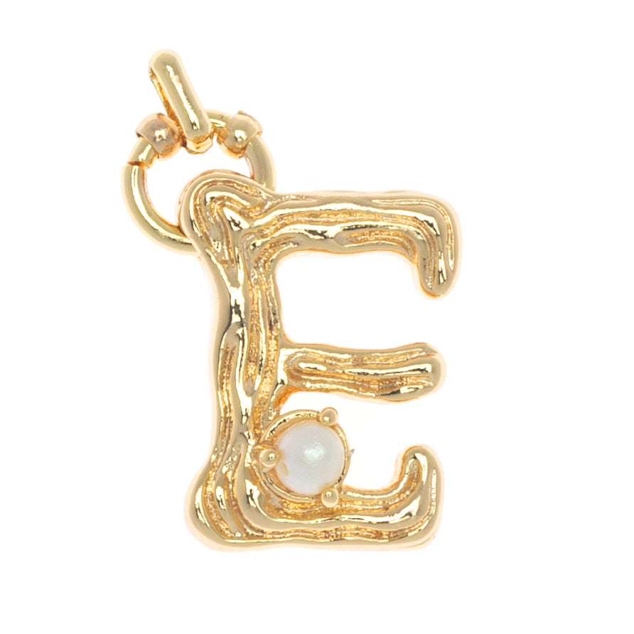 CHARM ALPHABET AND PEARL "E"(BIG SIZE)