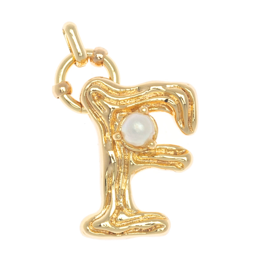 CHARM ALPHABET AND PEARL "F"(BIG SIZE)