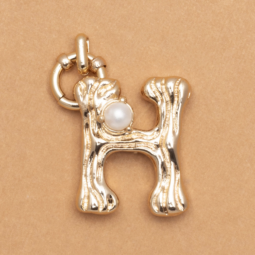 CHARM ALPHABET AND PEARL "H"(BIG SIZE)