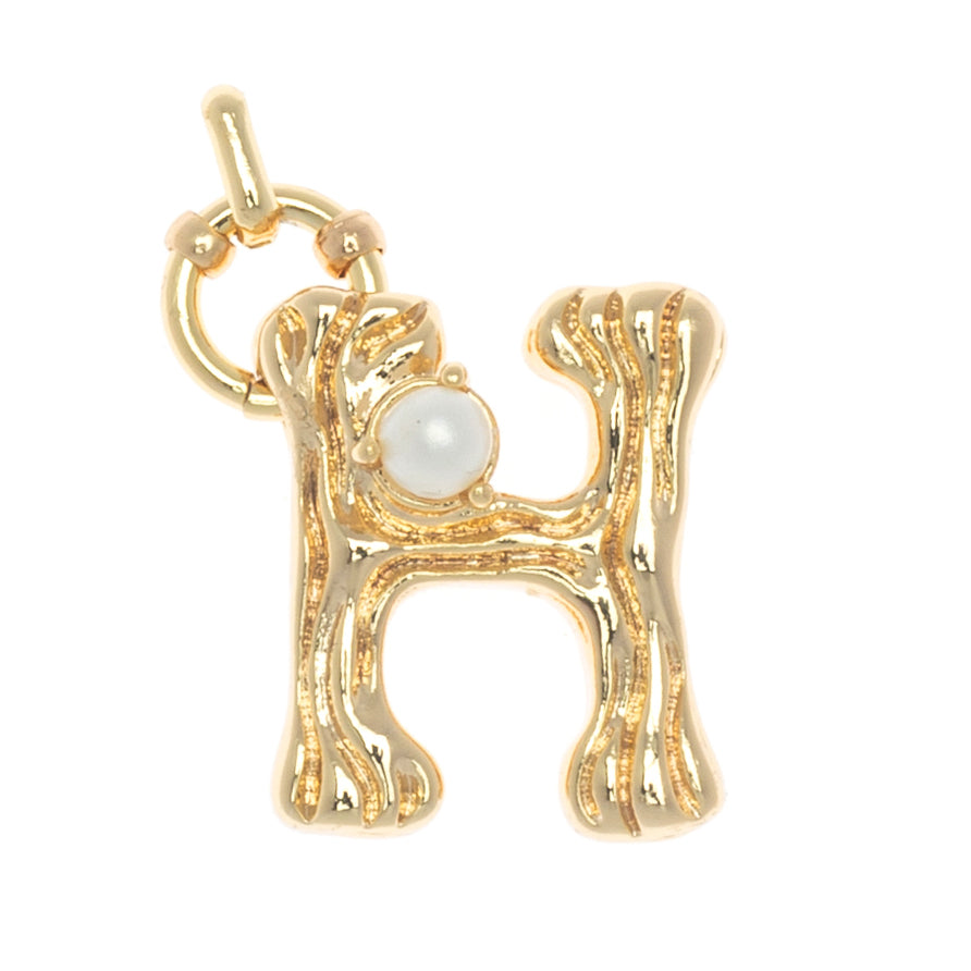CHARM ALPHABET AND PEARL "H"(BIG SIZE)