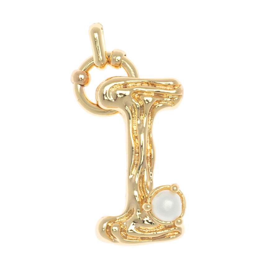 CHARM ALPHABET AND PEARL "I"(BIG SIZE)