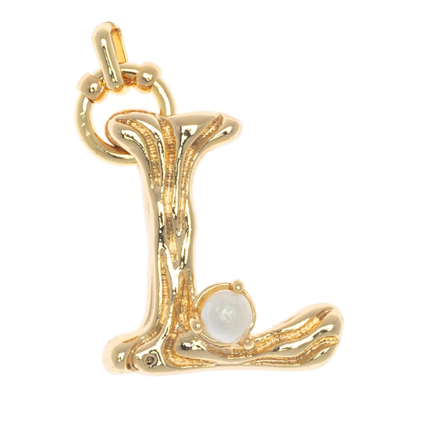 CHARM ALPHABET AND PEARL "L"(BIG SIZE)
