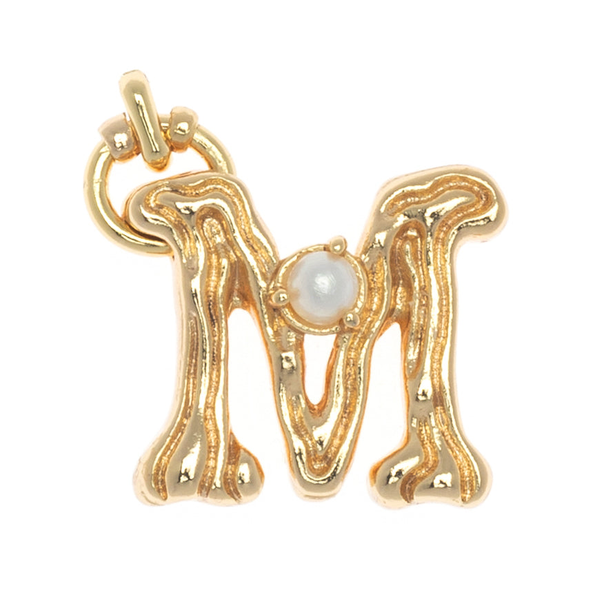 CHARM ALPHABET AND PEARL "M"(BIG SIZE)