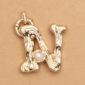 CHARM ALPHABET AND PEARL "N"(BIG SIZE)