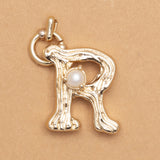 CHARM ALPHABET AND PEARL "R"(BIG SIZE)