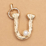 CHARM ALPHABET AND PEARL "U"(BIG SIZE)