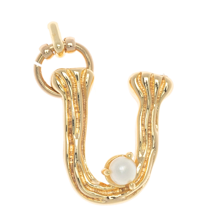 CHARM ALPHABET AND PEARL "U"(BIG SIZE)