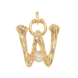 CHARM ALPHABET AND PEARL "W"(BIG SIZE)