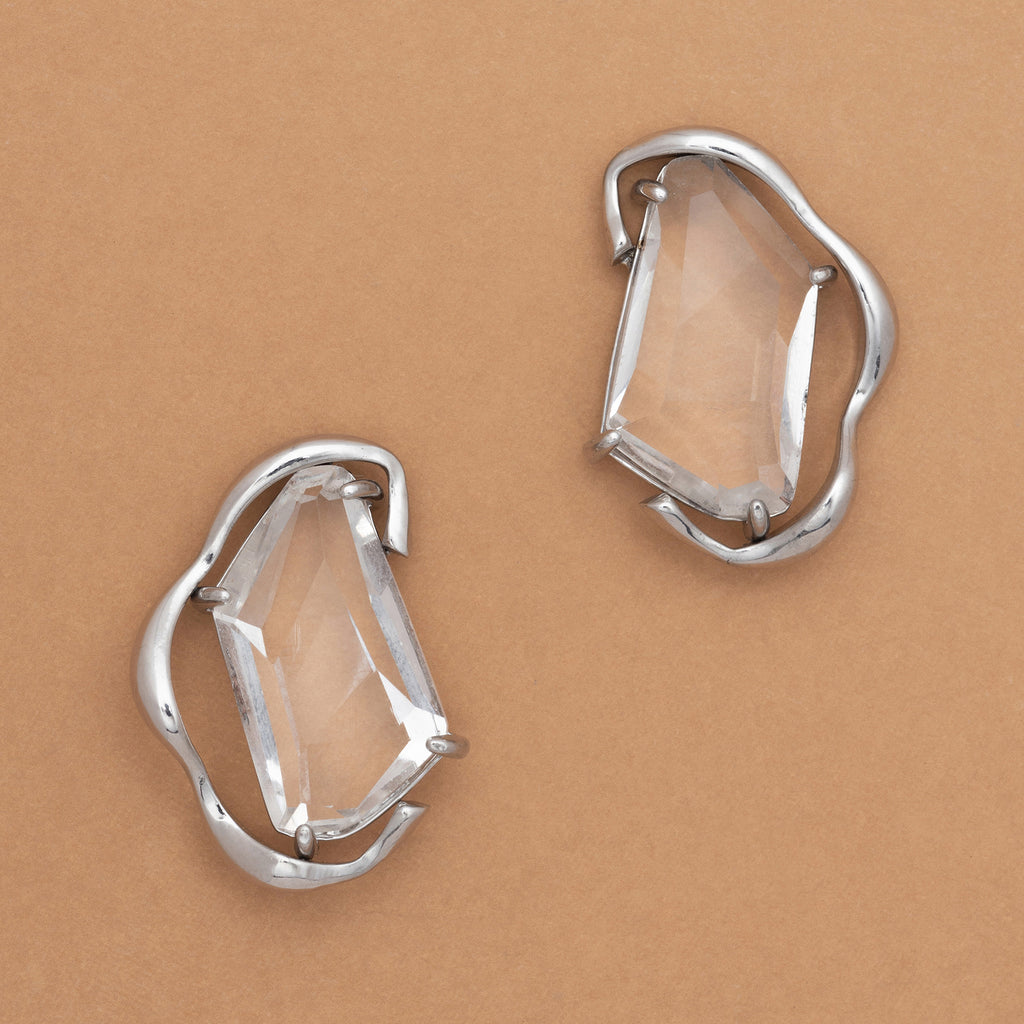 CHUNKY CLEAR CRYSTAL EARRINGS