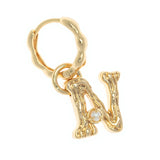 ALPHABET AND PEARL EARRINGS "N"