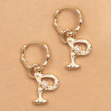 ALPHABET AND PEARL EARRINGS