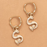 ALPHABET AND PEARL EARRINGS