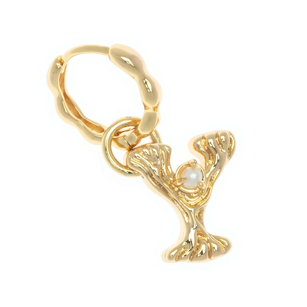 ALPHABET AND PEARL EARRINGS "Y"