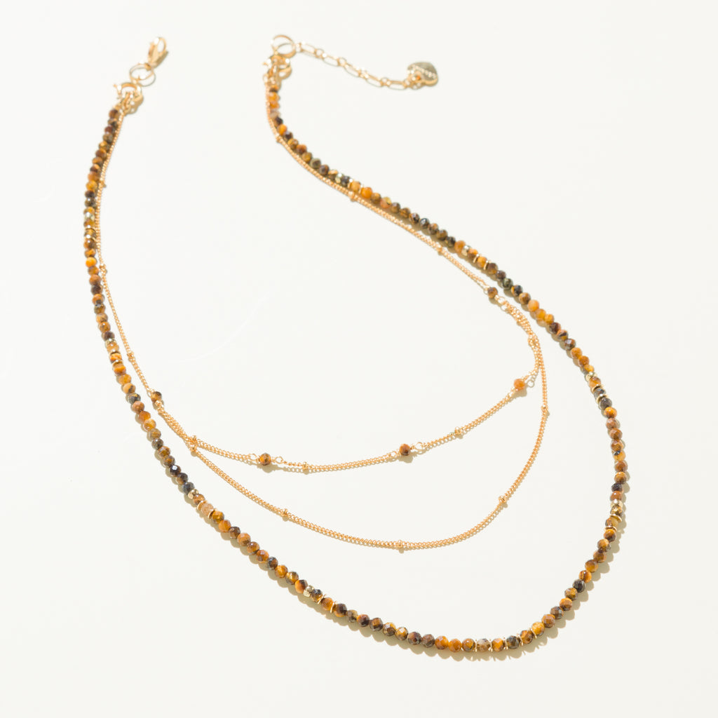 TIGER EYE - LUCKY STONE Layered Necklace