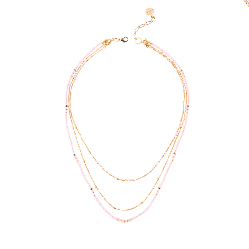 ROSE QUARTZ - LUCKY STONE Layered Necklace