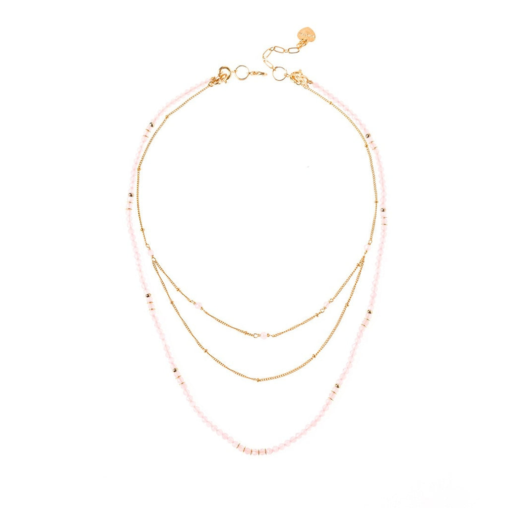 ROSE QUARTZ - LUCKY STONE Layered Necklace