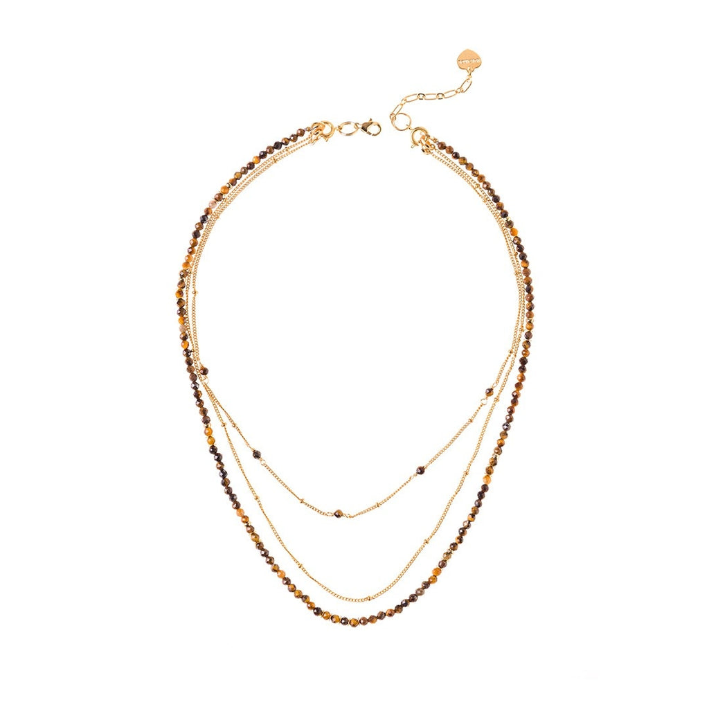 TIGER EYE - LUCKY STONE Layered Necklace