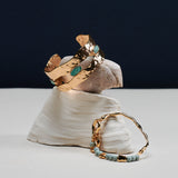 LAPIS LAZULI STUD HAMMERED GOLD CUFF