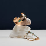 LAPIS LAZULI STUD HAMMERED GOLD CUFF