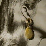 CREAM MARBLED STONE DROP EARRINGS