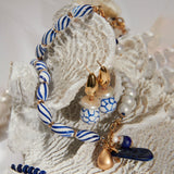 WHITE LAPIS ASSYMETRICAL BEAD BRACELET