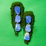 LAPIS LAZULI TRIPLE STONE EARRINGS