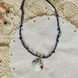 PINK LAPIS SHELL CHARM NECKLACE