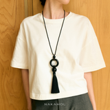MIDNIGHT BLACK TASSEL NECKLACE (PRE-ORDER TAKES 30 DAYS)