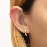 Mommy & Me White Pearl "Earring" (เลือกอักษร Initial ได้)