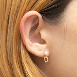 Mommy & Me White Pearl "Earring" (เลือกอักษร Initial ได้)