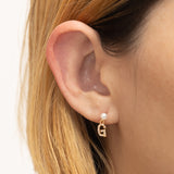 Mommy & Me White Pearl "Earring" (เลือกอักษร Initial ได้)