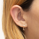 Mommy & Me White Pearl "Earring" (เลือกอักษร Initial ได้)