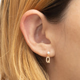 Mommy & Me White Pearl "Earring" (เลือกอักษร Initial ได้)