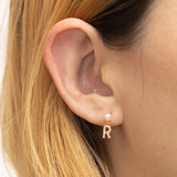 Mommy & Me White Pearl "Earring" (เลือกอักษร Initial ได้)