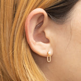 Mommy & Me White Pearl "Earring" (เลือกอักษร Initial ได้)