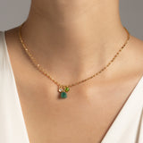 EMERALD BIRTHSTONE PENDANT NECKLACE