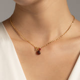 GARNET BIRTHSTONE PENDANT NECKLACE