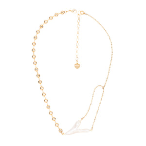 GOLD CHAIN PEARL LINK NECKLACE