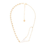 GOLD CHAIN PEARL LINK NECKLACE