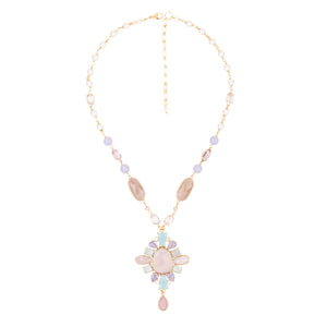 Amethyst & Moonstone Pendant Necklace (Cindy Selected)