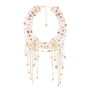 Rose Quartz Statement Necklace (Cindy Selected)
