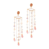 Rose Quartz Waterfall Earrings (Cindy Selected)
